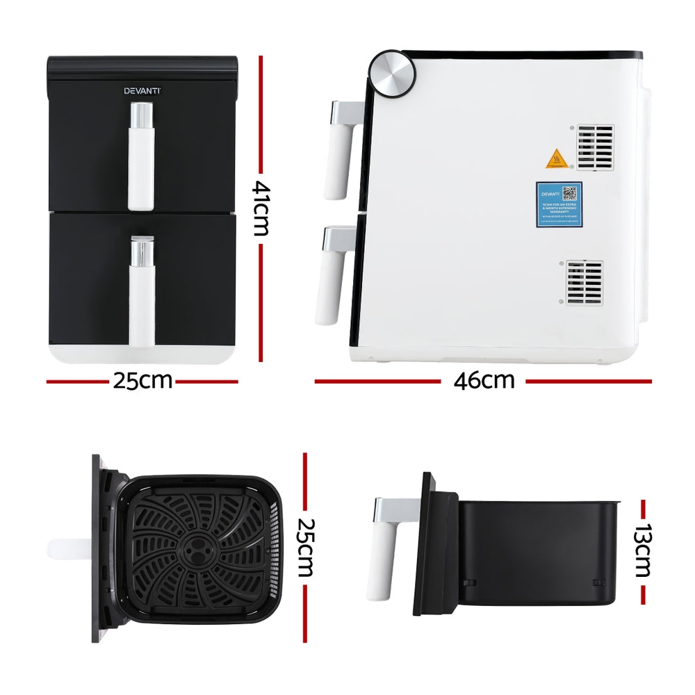 Devanti 11L Dual Zone Air Fryer – Double Cooking Power for Families | EasyFryAU