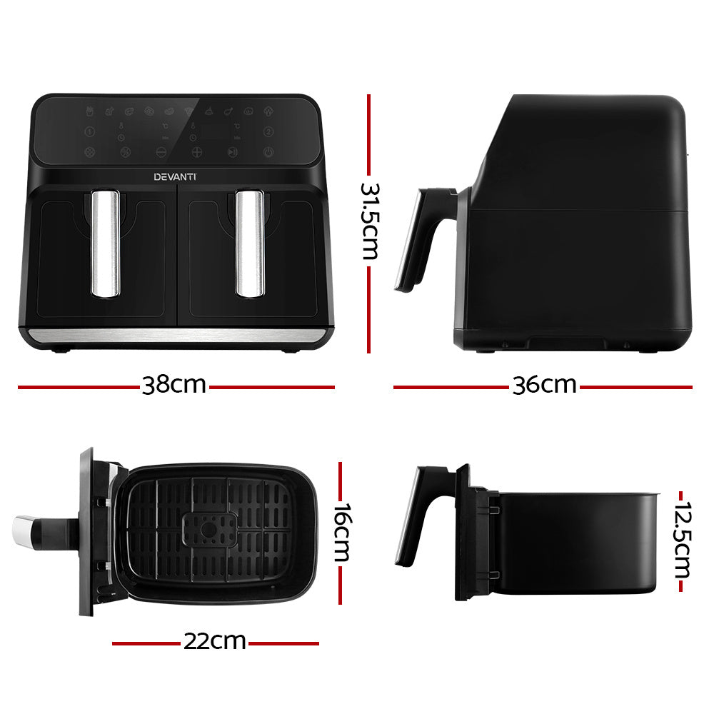 Devanti 8L Dual Zone Air Fryer – Healthy, Fast & Family-Sized | EasyFryAU