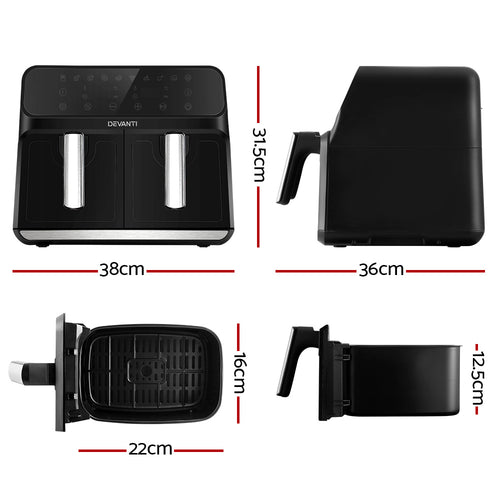 Devanti 8L Dual Zone Air Fryer – Healthy, Fast & Family-Sized | EasyFryAU